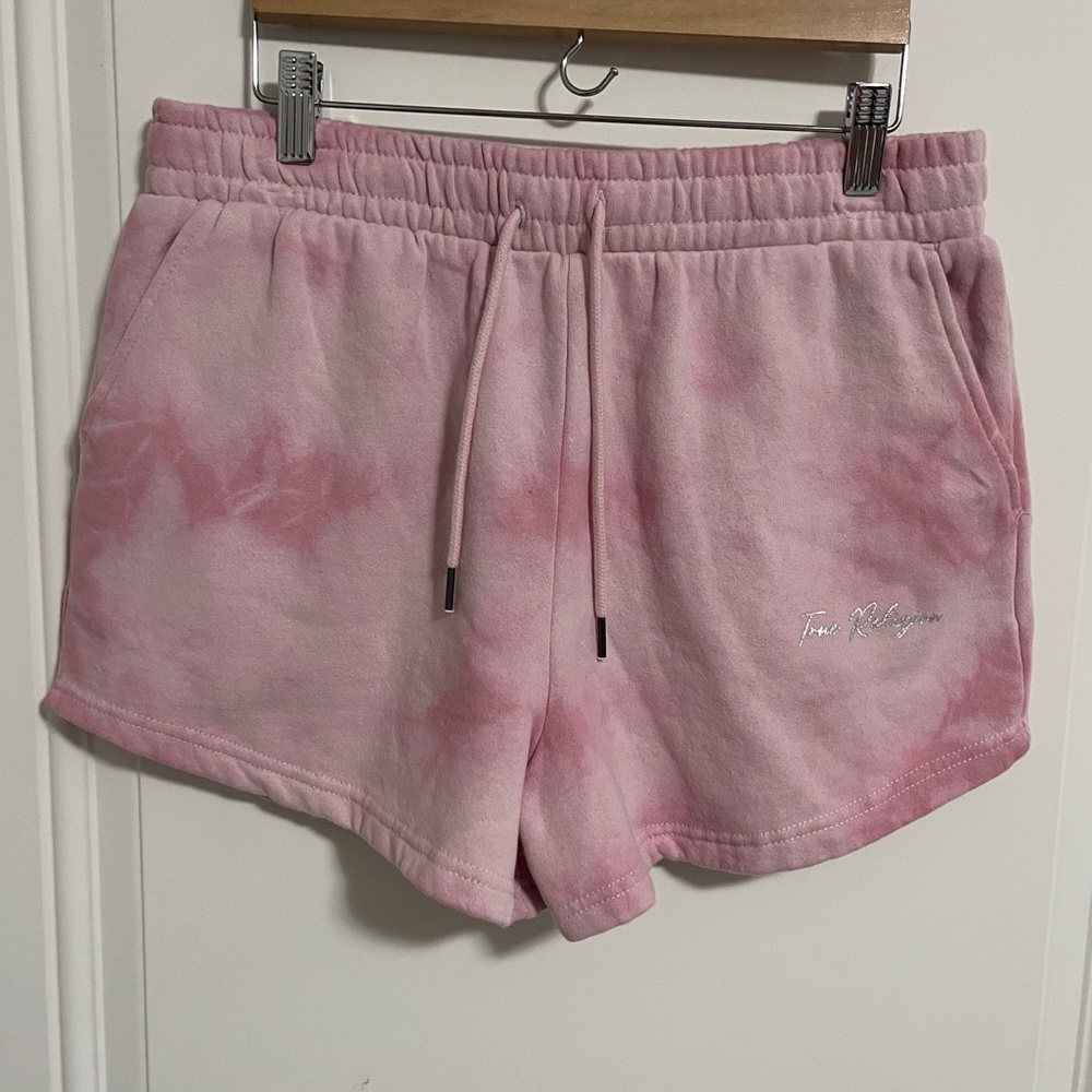 NWT - True Religion Women’s Tie Dye Logo Foil Sweat Shorts - Size L